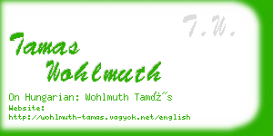 tamas wohlmuth business card